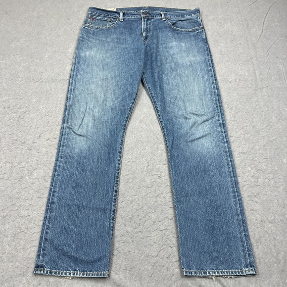 Polo Ralph Lauren Hampton Straight Jeans Mens *38x33 Meas Blue Denim Medium Wash - Picture 1 of 16